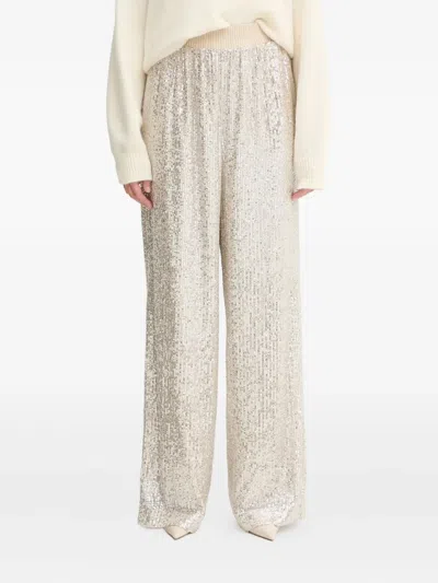 Hugo Boss Sequin-embellished Trousers In Neutral