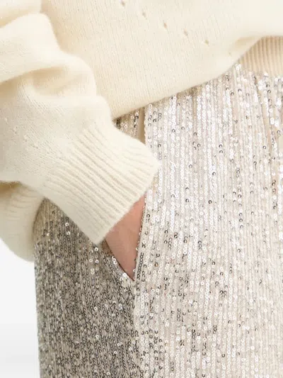 Hugo Boss Sequin-embellished Trousers In Neutral