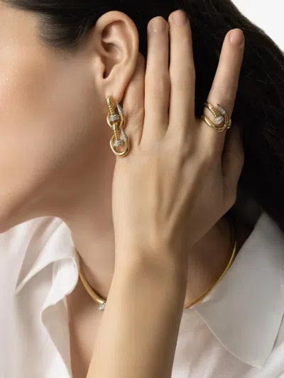 David Webb 18k Yellow Gold Diamond Nail Ring In Gold