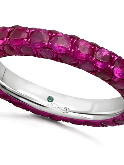 Graziela White Gold Ruby Ring In Pink