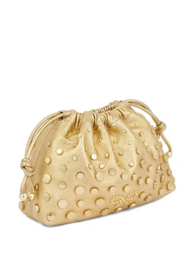 Anya Hindmarch Studded Drawstring Clutch Bag In Neutral