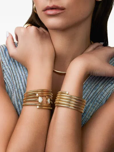 Marina B 18k Yellow Gold Trisolina Diamond Bangle Bracelet In Gold