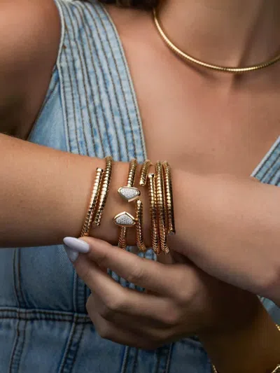 Marina B 18k Yellow Gold Trisolina Diamond Bangle Bracelet In Gold