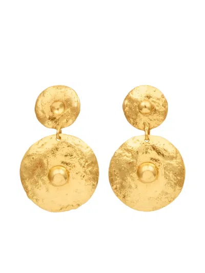 Sylvia Toledano Venus Hammered-disc Drop Earrings In Gold