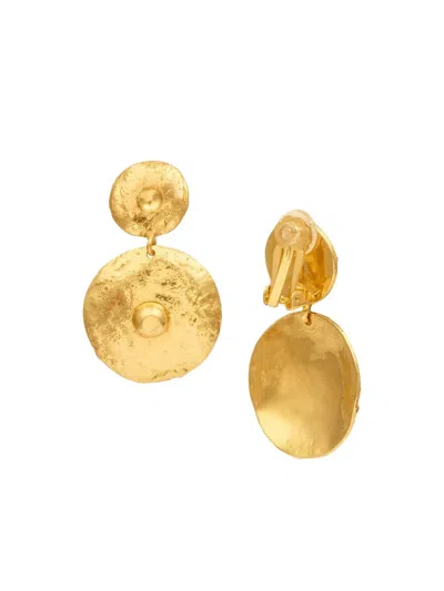 Sylvia Toledano Venus Hammered-disc Drop Earrings In Gold