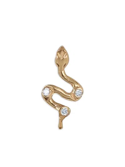 Anzie X Mel Soldera 14k Yellow Gold Snake Diamond Earring In Gold