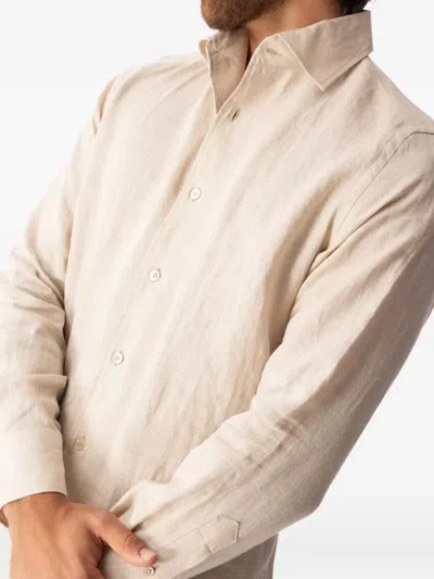 Eleventy Long-sleeve Button-down Shirt In Neutral