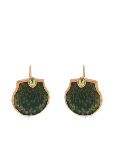 Dezso 18k Yellow Gold Scallop Shell Earrings In Metallic