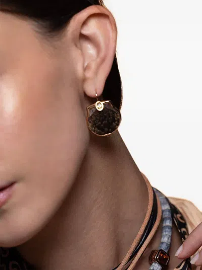 Dezso 18k Yellow Gold Scallop Shell Earrings In Metallic