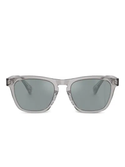 Oliver Peoples R-3 Round-frame Sunglasses In Blue