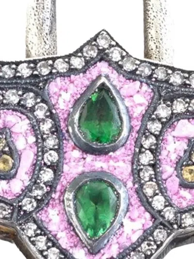 Sevan Biçakçi Sterling Silver Diamond Padlock Pendant In Metallic