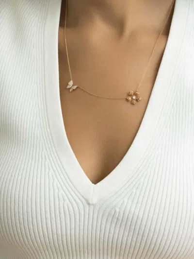 Lisa Nik 18k Rose Gold Sapphire Charm Necklace In Gold