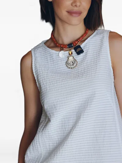 Dezso 18k Rose Gold Nautilus Quartz And Citrine Pendant In White