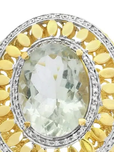Lisa Nik 18k Yellow Gold Quartz And Diamond Ring In Gold