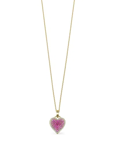 Robinson Pelham 14kt Yellow Gold Fortune Heart Sapphire Necklace In Gold