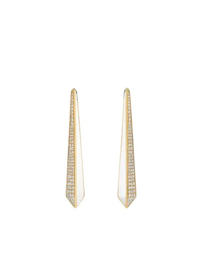 State Property 18k Yellow Gold Obelisk Diamond Earrings In Gold