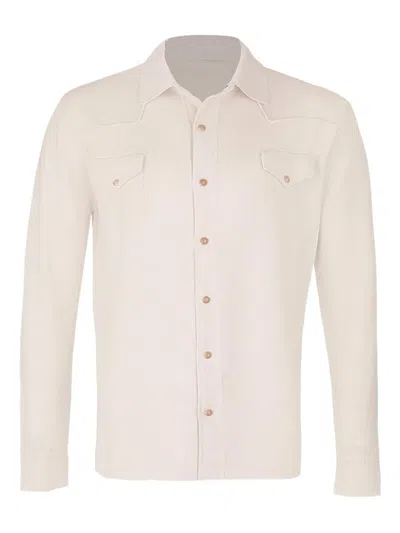 Eleventy Texas Shirt In Neutral