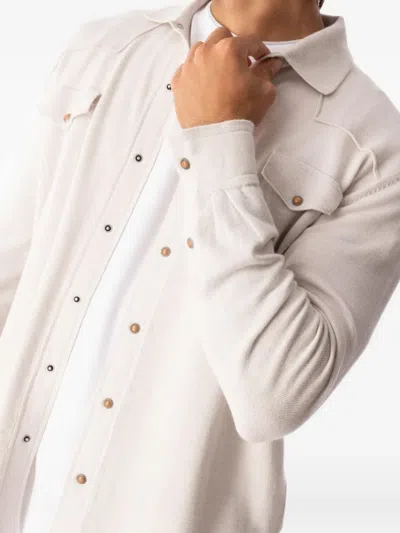 Eleventy Texas Shirt In Neutral