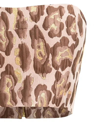 Cara Cara Elsa Animal-pattern Crop Top In Pink