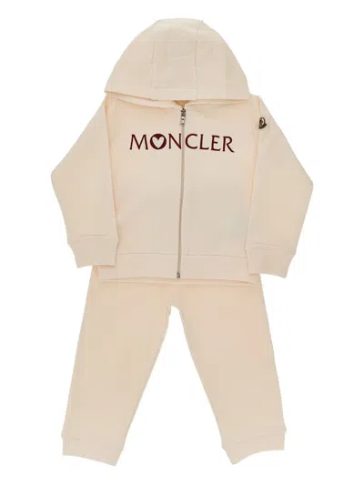 Moncler Hooded Tracksuit In Neutral