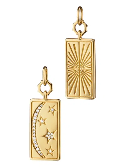 Monica Rich Kosann 18k Yellow Gold Sun Moon And Stars Diamond Pendant Charm In Gold
