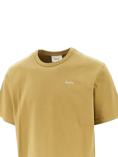 Forét Oak Logo-embroidered Cotton T-shirt In Gold