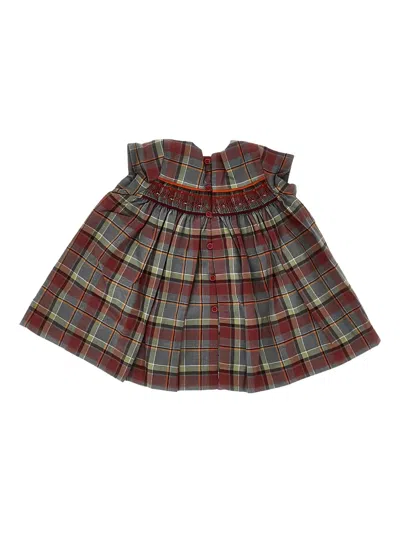 Bonpoint Plaid Button Dress In Multi