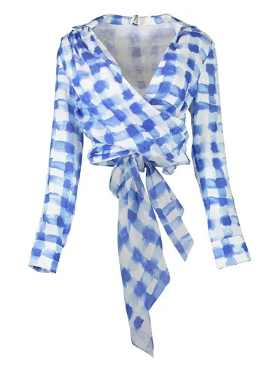 Rosie Assoulin Sash Yay Top In Blue