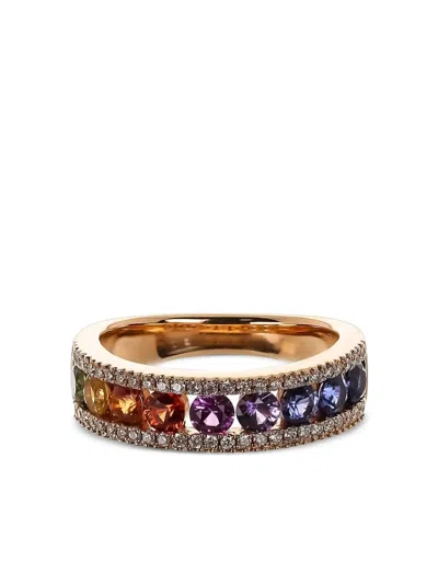 Lisa Nik 18k Rose Gold Sapphire And Diamond Ring In Gold