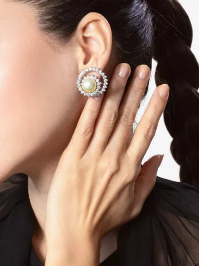 Fantasia By Deserio Swirl Pearl Earrings In Gold