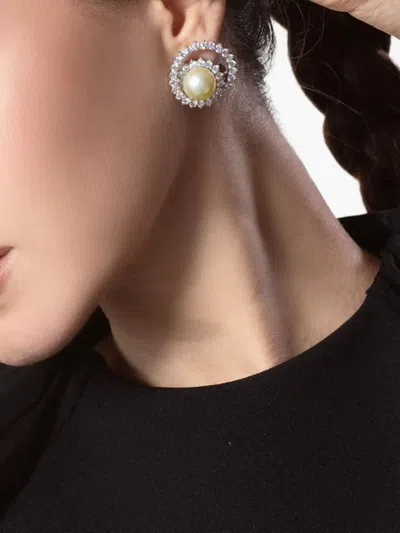 Fantasia By Deserio Swirl Pearl Earrings In Gold