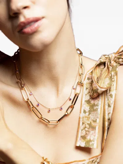 Graziela 18k Rose Gold Sapphire Necklace In Gold