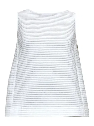 Odeeh Striped Sleeveless Top In White