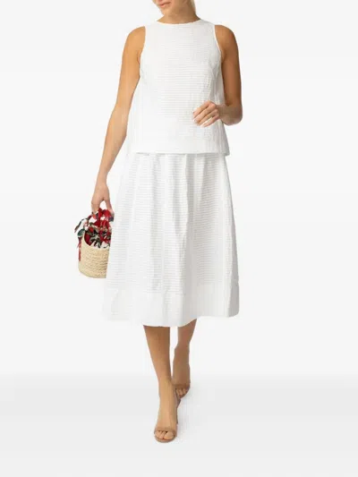 Odeeh Striped Sleeveless Top In White