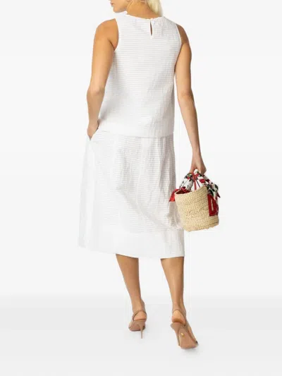 Odeeh Striped Sleeveless Top In White