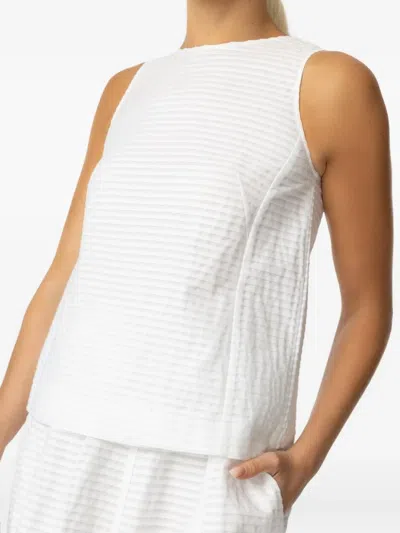Odeeh Striped Sleeveless Top In White