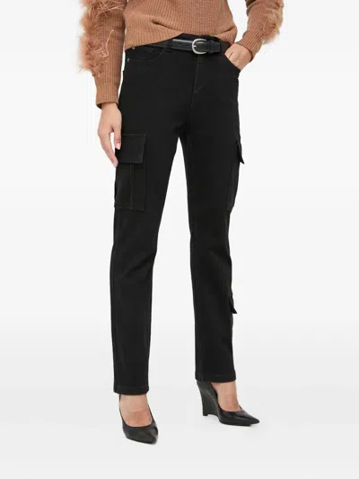 Twinset Cargo-pocket Jeans In Black
