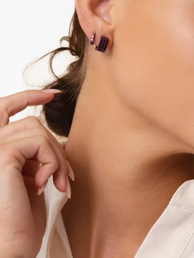 Eéra 18k White Gold Candy Huggie Single Earring In Black