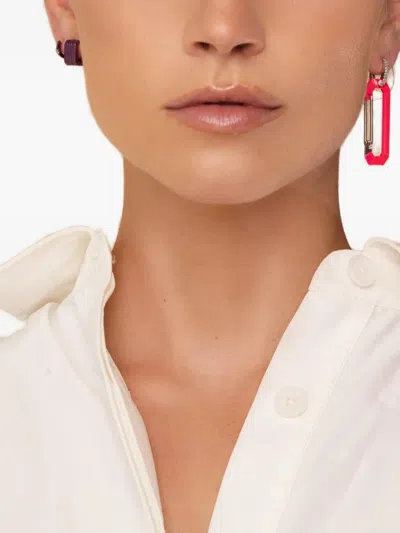 Eéra 18k White Gold Candy Huggie Single Earring In Black