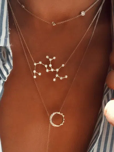 Logan Hollowell 14kt Yellow Gold Sagittarius Constellation Diamond Necklace In Gold