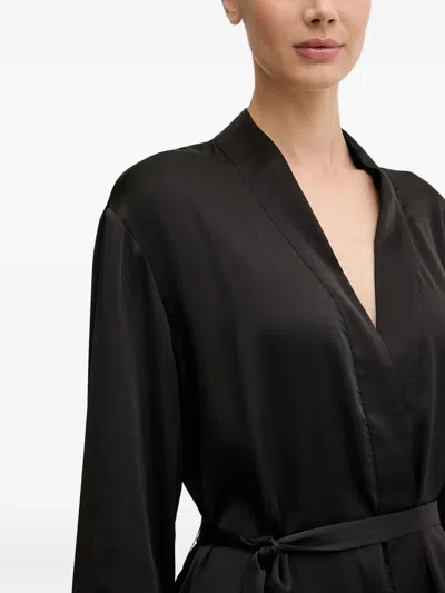 Guess Usa Lea Embellished-detail Bathrobe In Black
