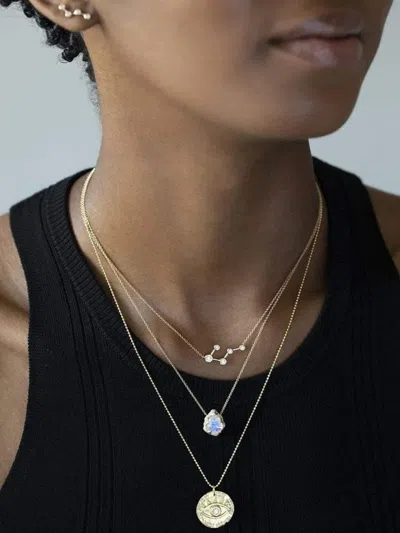 Logan Hollowell 14kt Yellow Gold Eye Of Protection Diamond Necklace In Gold