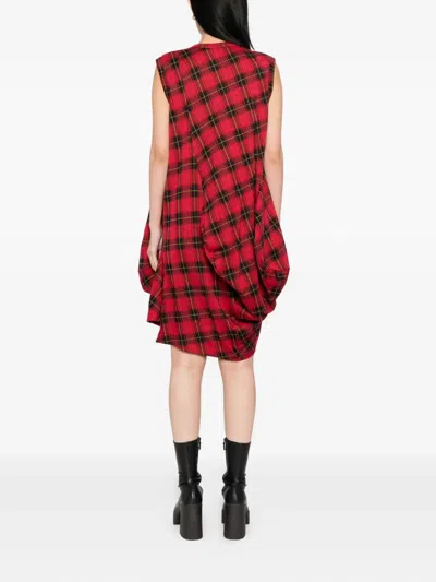 Comme Des Garçons Asymmetric Sleeveless Dress In Red