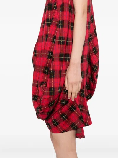 Comme Des Garçons Asymmetric Sleeveless Dress In Red