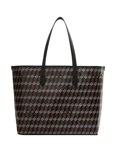 Au Depart No. 55 Geometric-print Tote Bag In White