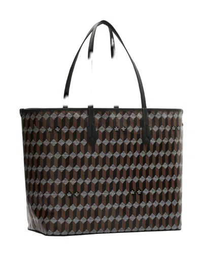 Au Depart No. 55 Geometric-print Tote Bag In White