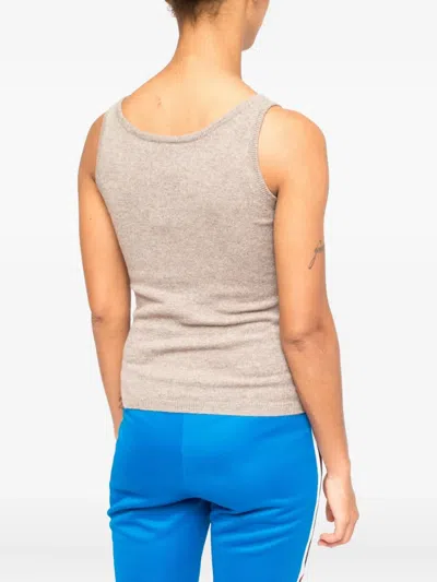 La Rose Canotta Cashmere Tank Top In Neutral