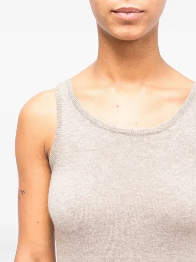 La Rose Canotta Cashmere Tank Top In Neutral