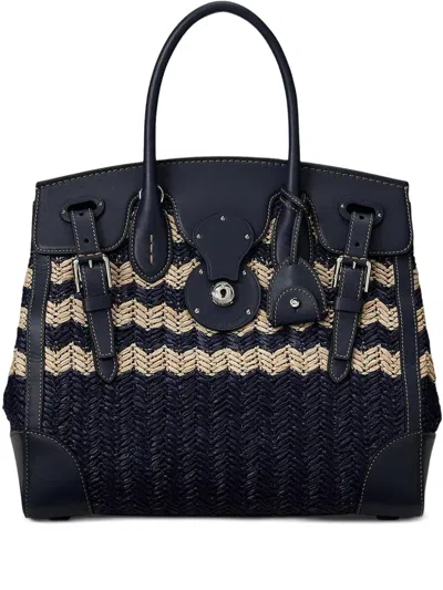 Polo Ralph Lauren Ricky 33 Raffia Tote Bag In Blue