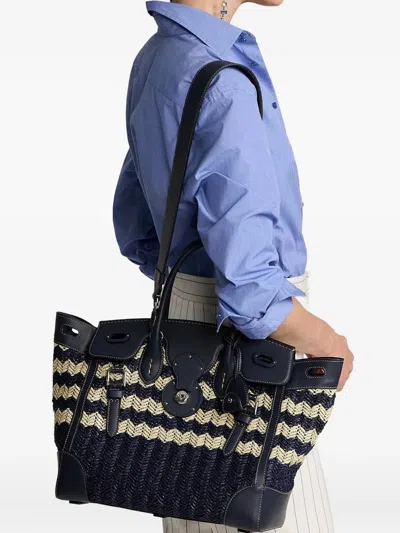 Polo Ralph Lauren Ricky 33 Raffia Tote Bag In Blue